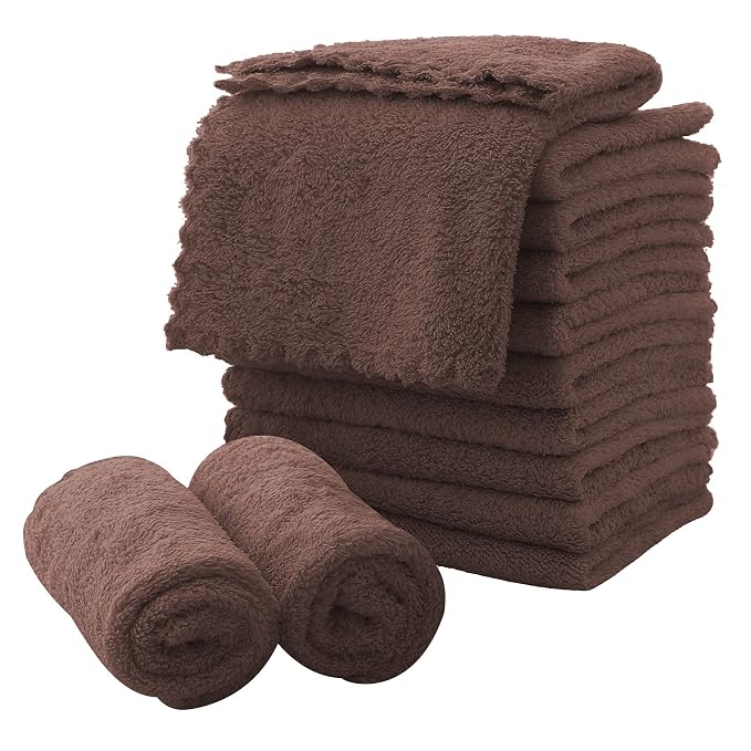 MOONQUEEN Microfiber Facial Cloths Fast Drying Washcloth 12 Pack by MOONQUEEN