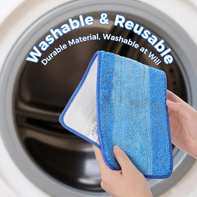 8-Pack Microfiber Cleaning Pads, 18-Inch Microfiber Mop Pads Compatible - Image 4