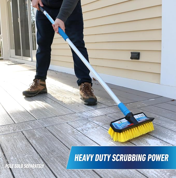 Unger Professional HydroPower Lock-On 10” Bi-Level Scrub Brush, Cleaning - Image 2
