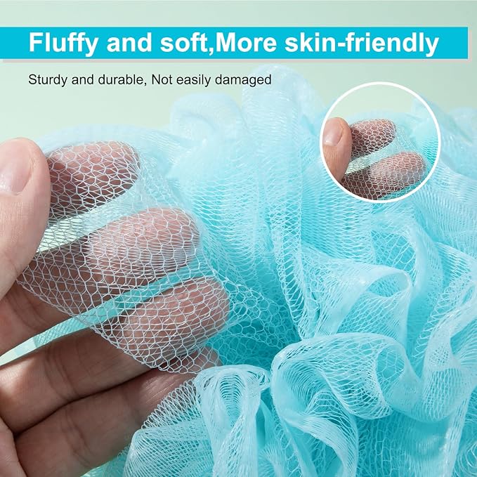 Loofah for Women 75g 4 Pack, Bath Sponge Soft Mesh Shower Puff Loofah Sponge - Image 5