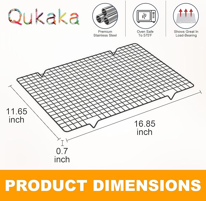 2PCS Cooling Racks for Cooking and Baking -11.65''x16.85''Heavy Duty Stainless - Image 6