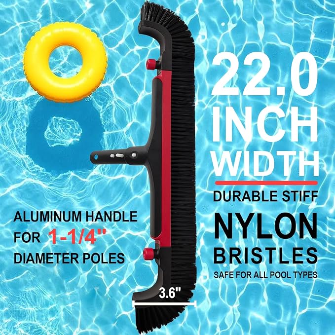 Poolvio 22" Extra-Wide Pool Brush Head, Heavy-Duty Pool Scrubber Brush - Image 6
