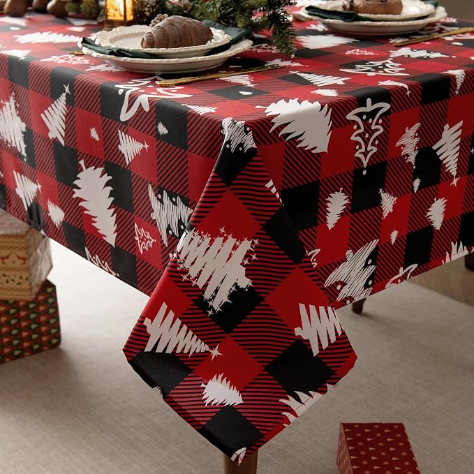 Waterproof Checkered Tablecloth Fabric by Essifunia