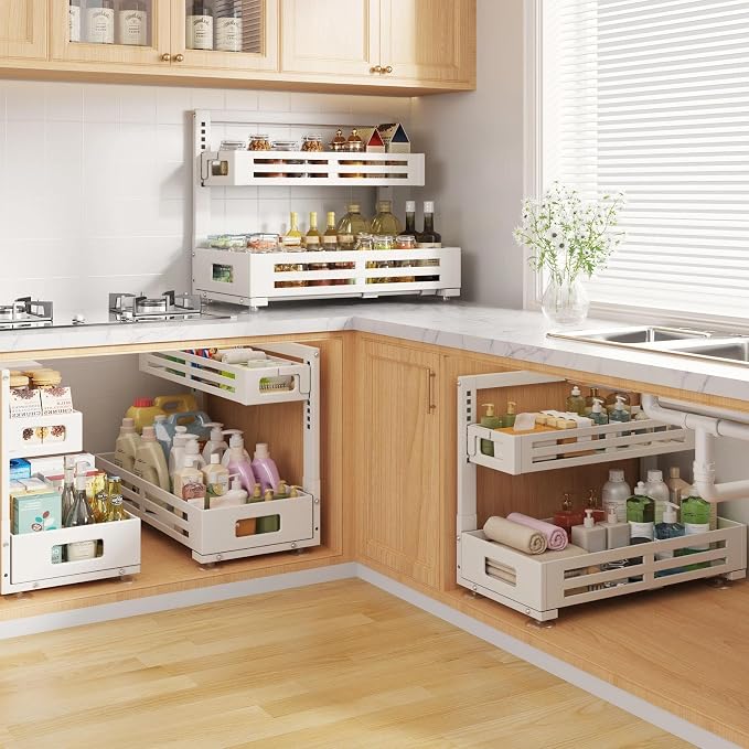 2 Pack 21IN-Depth Under Sink Organizer, Pull Out Cabinet Organizer - Image 7
