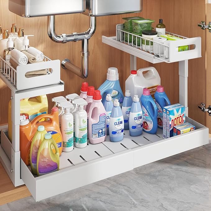 1 Pack-15.7"-25.7"W Expandable Under Sink Organizer by UnderSinkOrganizer