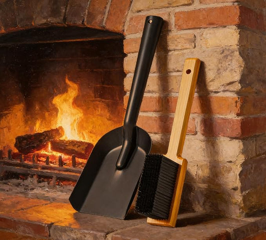 Kingson Fireplace Shovel Black Ash Shovel and Brush, Dustpan Set Small by Kingson