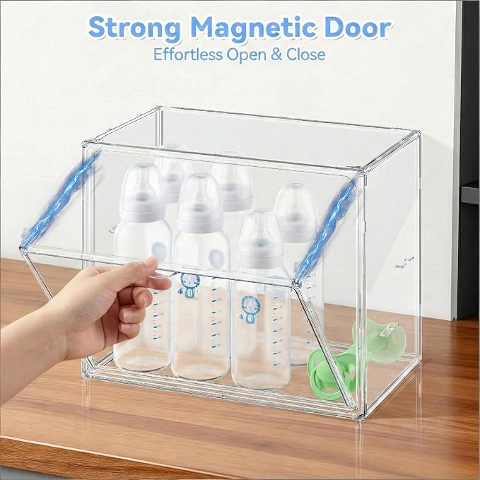 Baby Bottle Organizer for Countertop, Small Clear Bottle Storage Organizer - Image 5