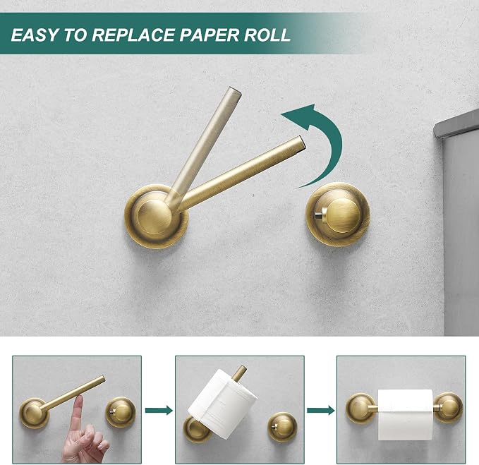 Hoimpro Wall Mounted Rustproof Toilet Tissue Paper Holder Bathroom Accessories - Image 3