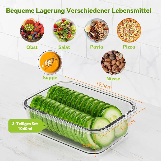 3-Pack 35 oz Borosilicate Glass Food Storage Containers - Image 2