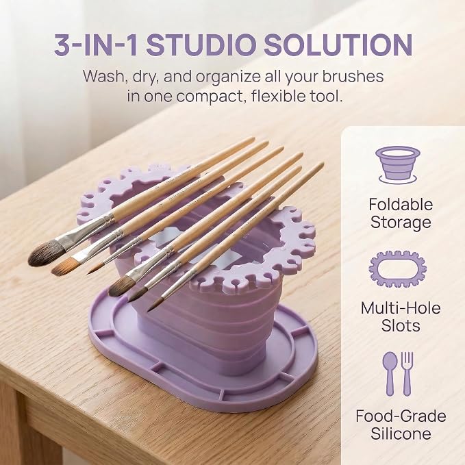 Foldable Silicone Paint Brush Cleaner Cup - Image 6