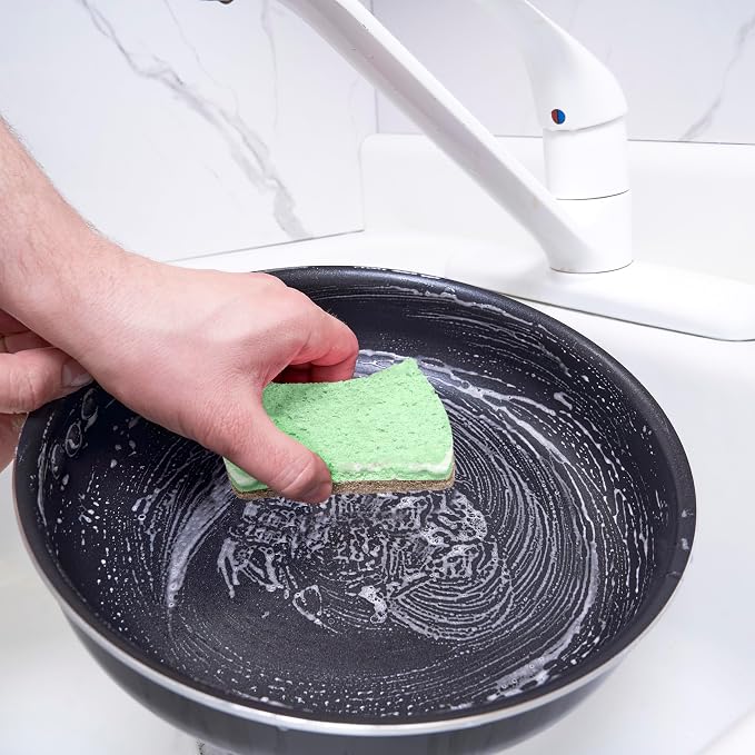 Kitchen Sponges for Washing Dishes, Non-Scratch Cellulose Dish Scrub Sponges - Image 7
