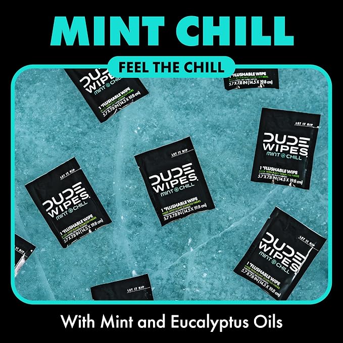 DUDE Wipes On-The-Go Mint Chill Travel Wipes - Image 4