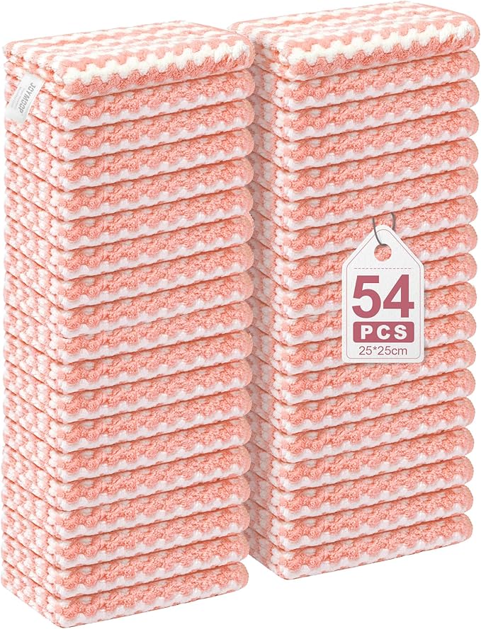 JOYMOOP 54 Packs Microfiber Cleaning Cloths, Super Absorbent Cleaning Cloths by JOYMOOP