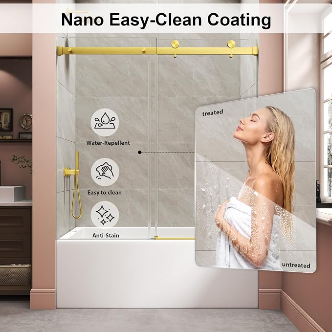 Frameless Bathtub Shower Door, Tub Sliding Door - Image 3