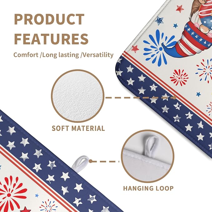 4th of July Dish Drying Mats for Kitchen Counter 18x24 In Memorial Independence - Image 3