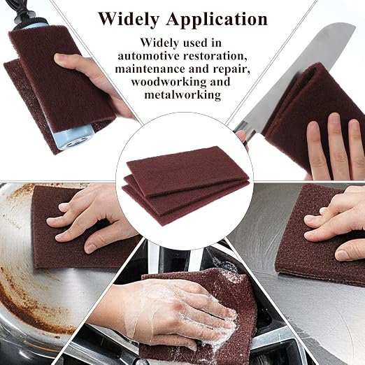 6 PCS Red Nylon Scuff Pads, Scouring General Purpose Hand Pads - Image 7