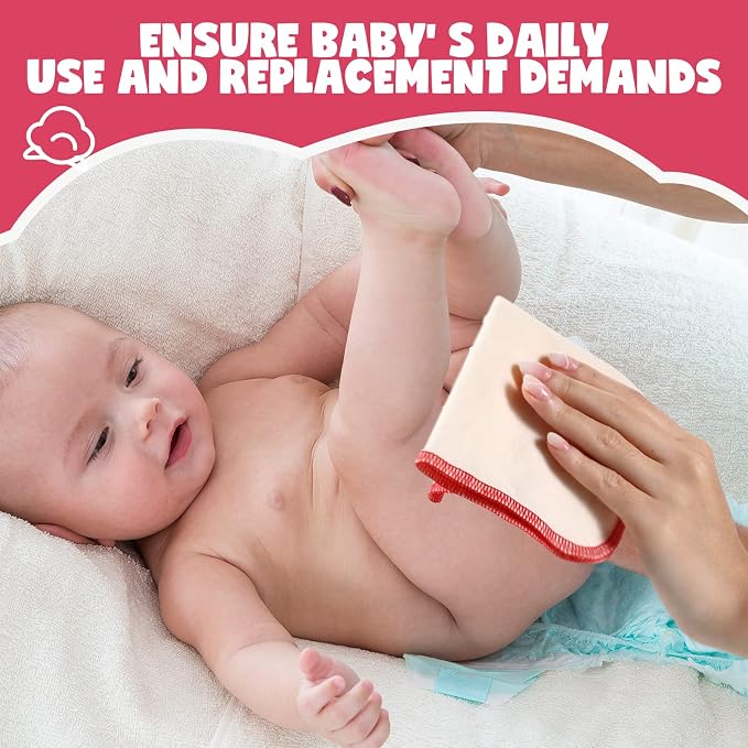 meekoo 45 Pcs Unbleached Flannel Cloth Baby Wipes Reusable Baby Diapers Wipes 8 - Image 5