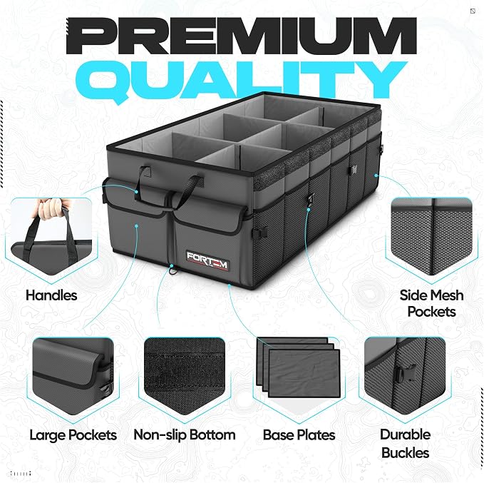 FORTEM Trunk Organizer For SUV Car Trunk Organizer, Foldable Storage, Car - Image 2