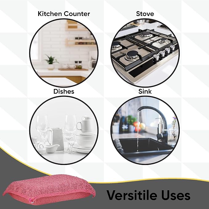Miracle Microfiber Scrubbing Sponge, Pan and Dish Washing, Super Absorbent and - Image 3
