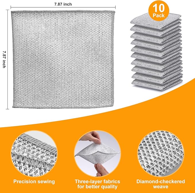 Inkhut Non Scratch Wire Dishcloth, Reusable Steel Wool Scrubber - Image 3