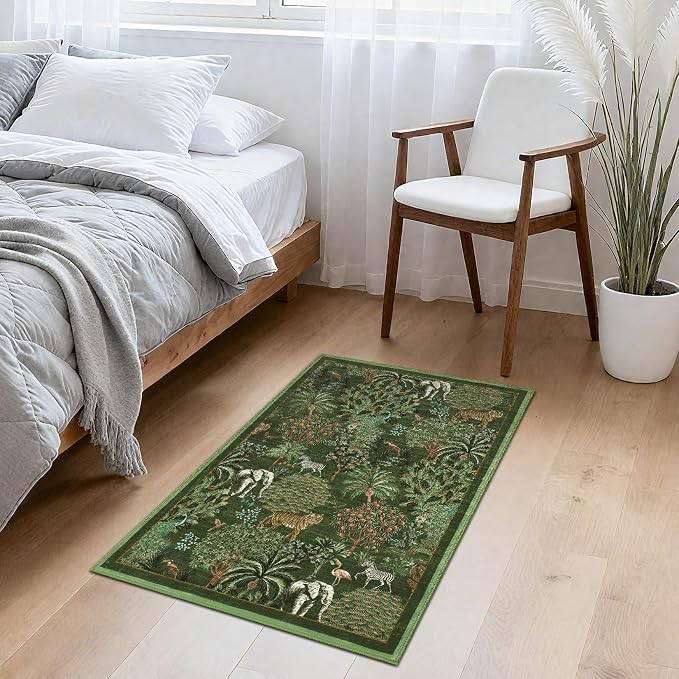 GarveeHome Jungle Rug 2x3 Animal Print Rugs Non Slip Washable Front Door Rug - Image 3