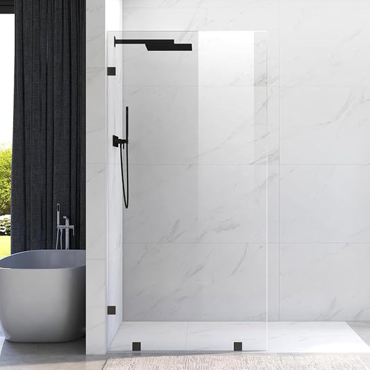 43" W ×80" H Shower Glass Panel, Frameless Fixed Glass Shower Panel by UNIKOOSHOWERDOOR