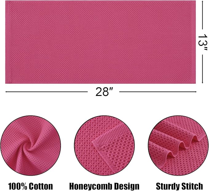 Kitinjoy 100% Cotton Waffle Weave Kitchen Hand Towels - Image 2