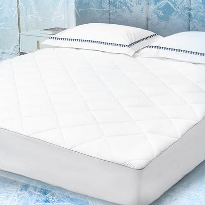 Sunflower Cooling Quilted King Mattress Protector, Extra Deep Pocket Thin Version, Machine Washable Durable