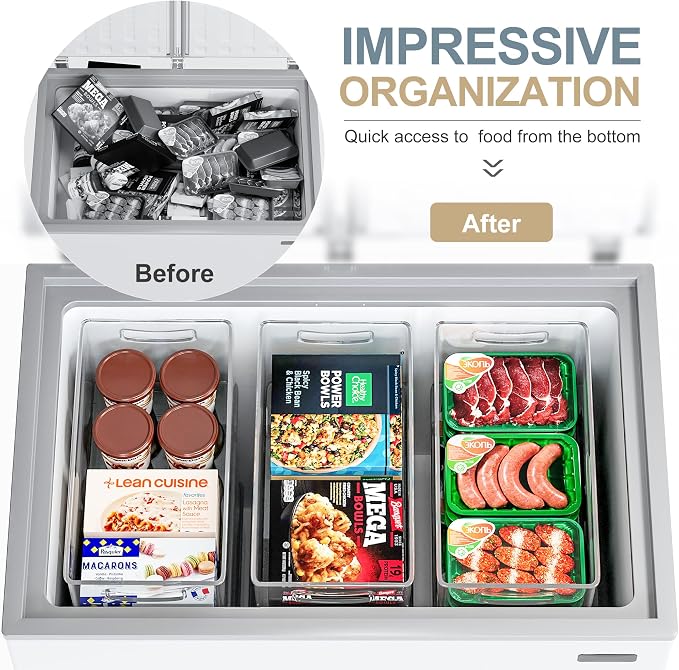 8 PACK Freezer Organizer Bins Clear Stackable Storage Bins - Image 2