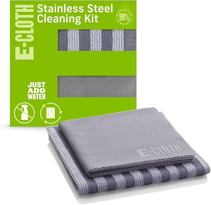 E-Cloth Stainless Steel Microfiber Cleaning Cloth Kit by E-Cloth
