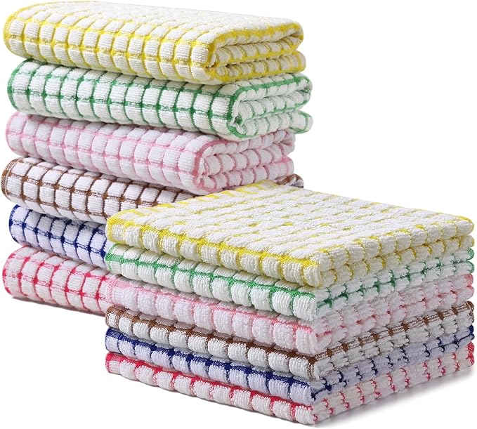 Homaxy Kitchen Towels and Dishcloths Set, 16 x 25 and 12 x 12 Inches, Super by Homaxy