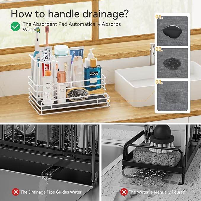 Yofidra Sponge Holder for Kitchen Sink Organizer Caddy: Sink Sponge - Image 4
