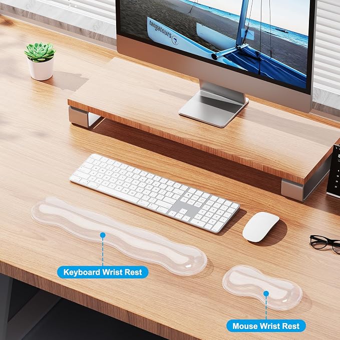 Gel Keyboard and Mouse Wrist Rest Set, Comfort Ergonomic Wrist Support - Image 2