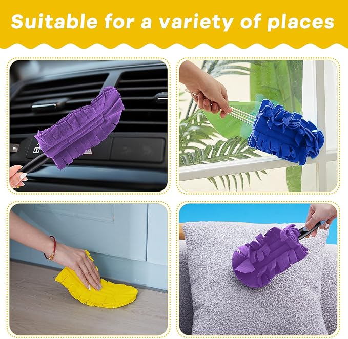 Zubebe 6 Pcs Duster Refill Reusable Fleece Duster Refills Feather Flat Dusters - Image 3