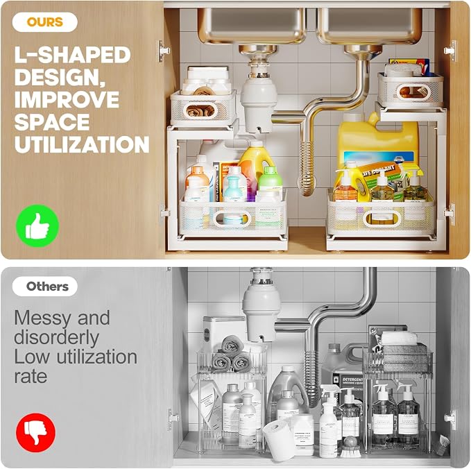 2-Pack Under Sink Storage Organizer - Image 2