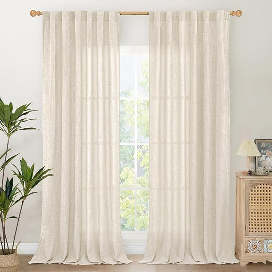 YoungsTex Linen Curtains 90 Inch Length by YoungsTex