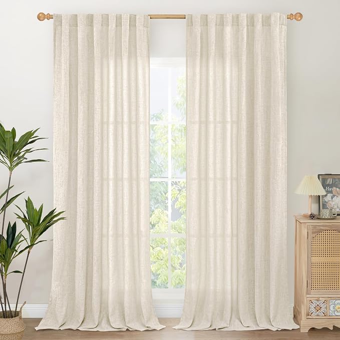 YoungsTex Extre Long Linen Curtains 102 Inch Length by YoungsTex
