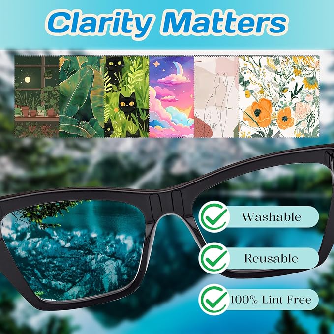 6 PCS Glasses Cleaning Cloth Eyeglass Lens Cleaning Cloth Eyeglasses Wipes - Image 3