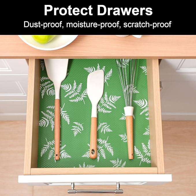 Cooyes Shelf Liners for Kitchen Cabinets Refrigerator Liners Waterproof & - Image 3