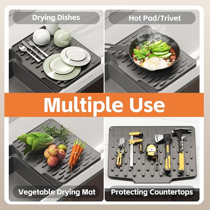 Silicone Dish Drying Mat for Kitchen Counter or Sink - Image 7