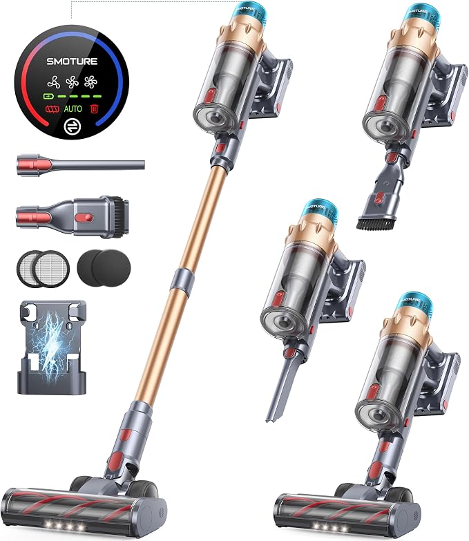 Cordless Vacuum Cleaner, 650W 55KPA 70 Mins Runtime Self-Standing Vacuum by CORDLESSVACUUMCLEANER