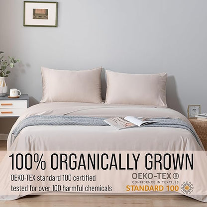 Bella Coterie Luxury Bamboo Viscose Full Size Sheet Set | 100% Organically Grown | Ultra Soft | Cooling for Hot Sleepers | 18" Deep Pocket [Dune]