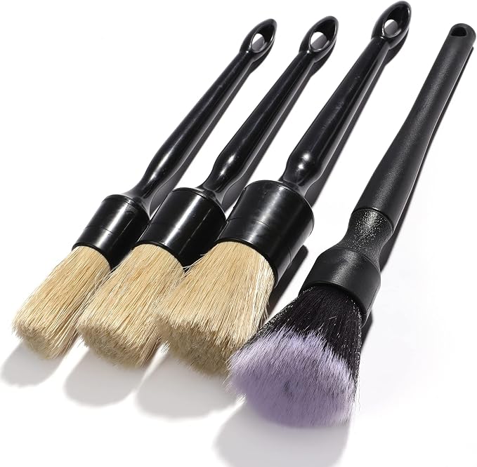 Car Detailing Brush Soft Boars Hair, Air Vent, Vehicle Seat, Cleaning Exterior by YAKANEY