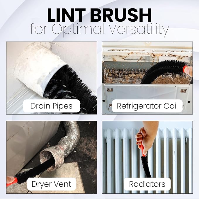 Dryer Lint Brush Vent Cleaner, Long Flexible Refrigerator Condensor Coil - Image 4