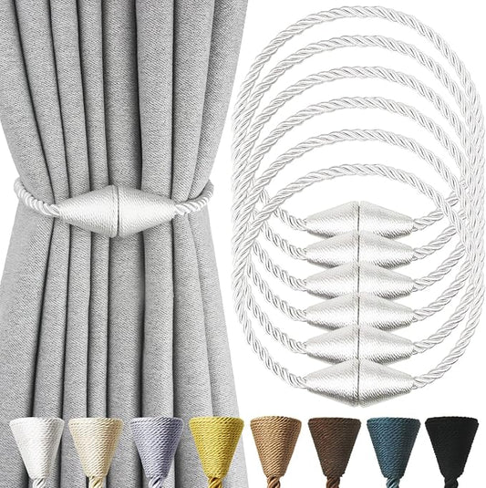 6 Pack Magnetic Curtain Tiebacks Rope Modern Handmade Curtain Tie Backs by CurtianTiebacks