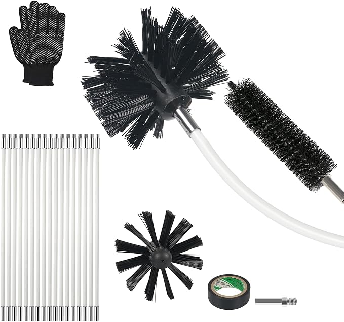 21FT Chimney Brush Kit, Professional Lint Cleaning Accessories by AOGYikang