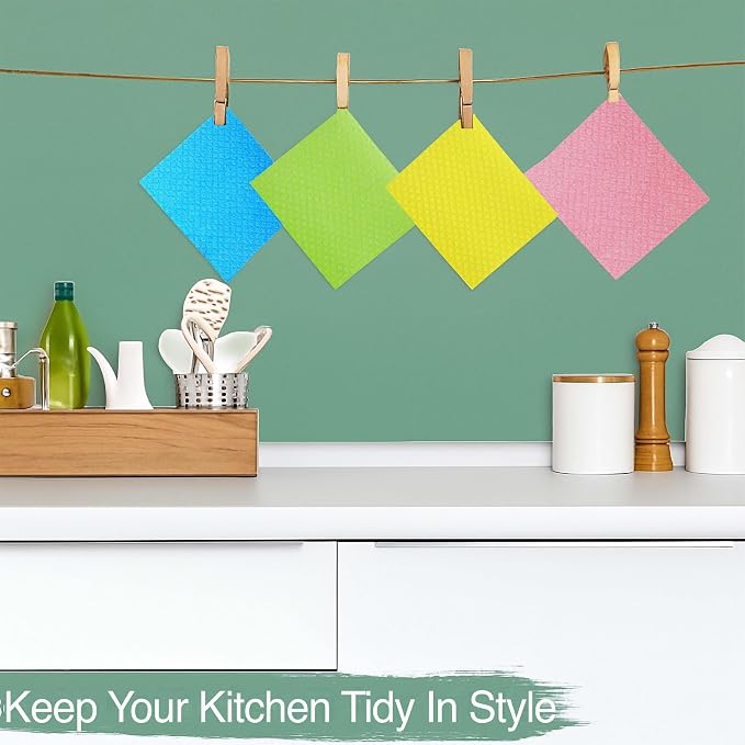 10 PCS Swedish Dishcloths for Kitchen 100% Biodegradable | Reusable Cellulose - Image 8