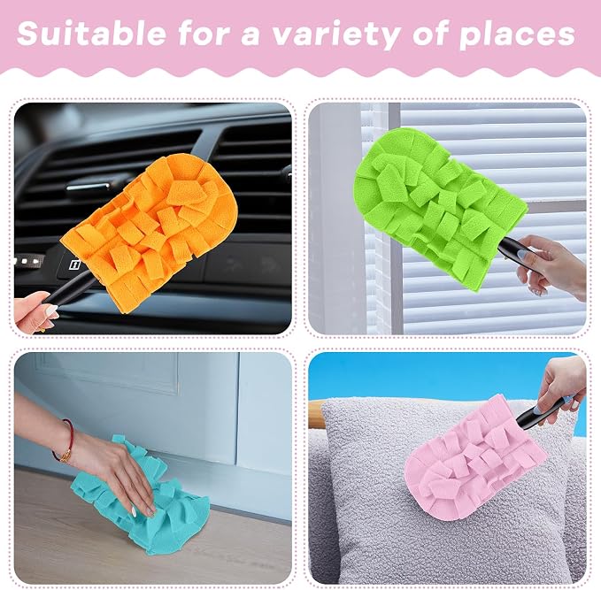 Zubebe 12 Pcs Duster Refill Reusable Fleece Duster Refills Feather Flat Dusters - Image 4