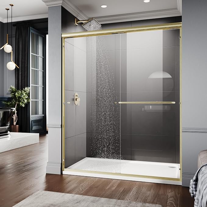 ELEGANT Semi-Frameless Sliding Shower Door 60 in. W x 72 in. H, Bathroom Shower by ELEGANT
