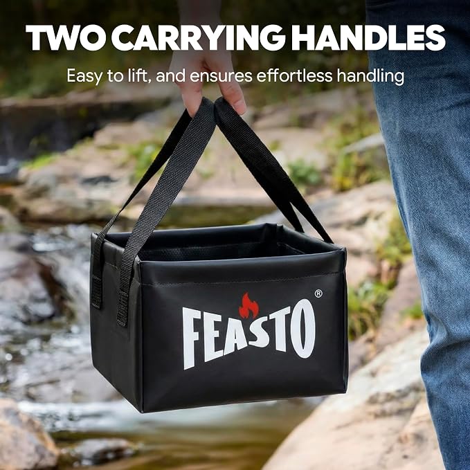 Collapsible Water Bucket for Grill Brush Cleaning & Soaking, Foldable Square - Image 3